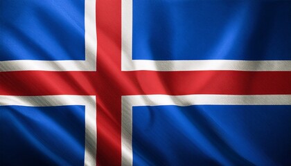 Fototapeta premium アイスランドの国旗(waving national flag of Iceland.) 