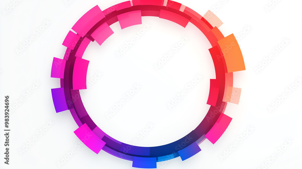 Aufkleber circular timeline with overlapping circles, symbolizing interconnected stages of project development