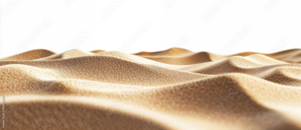 Poster sand dunes with wavy patterns on white background