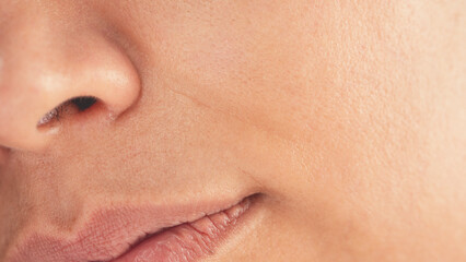 Fototapeta premium Close-up view young woman skin