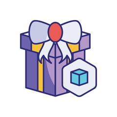 Nft Gift vector icon