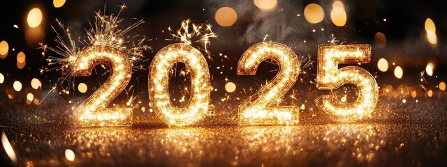 Year happy 2025 new background eve party celebrate gold holiday. Christmas 2025 toast year happy firework glasses light blue golden abstract clock bokeh drink sparkle countdown challenge celebration