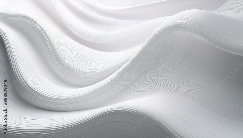 Poster seamless subtle white glossy soft abstract wavy embossed texture isolated on a white color backgroun