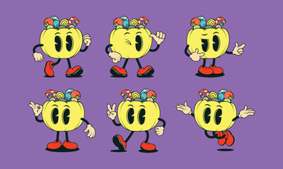 Halloween Pumpkin Candy Basket Cartoon Character Illustration with Various Styles