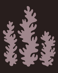 seaweed minimalist silhouette vector art