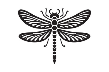 Dragonfly vector art silhouette illustration