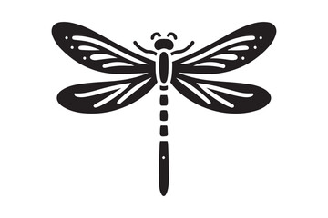 Dragonfly vector art silhouette illustration