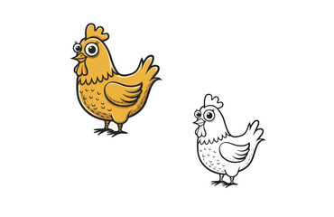 Cute cartoon chick baby vector illustration  isolated on a white background, simple design outline style