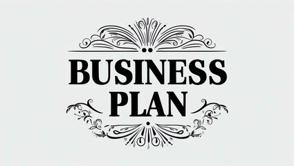 business plan typography lettering decorative design on plain white background