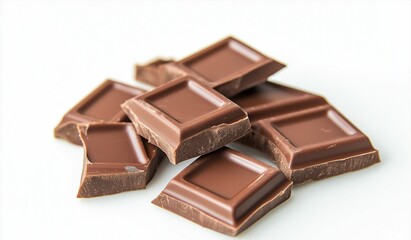 Chocolate bar on a white background 