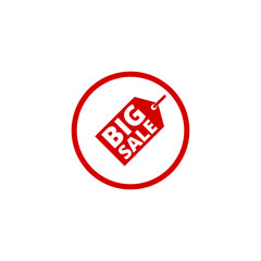 Big sale circle icon isolated on transparent background