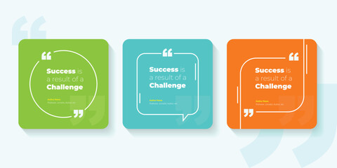 Quote frames blank templates set. Text in brackets, citation empty speech bubbles, quote bubbles. Textbox isolated on color background