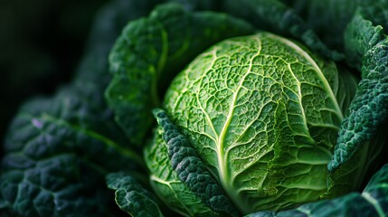 Fototapeta premium A close-up picture of a single, fresh cabbage. It's organic and the background has been removed for easy use.