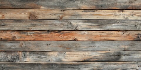 Obraz premium Rustic weathered wooden planks arranged horizontally