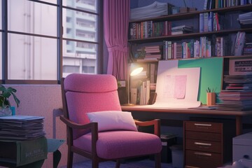 A Comfortable Creative Studio With A Desk Full Of Digital Tools, Inspirational Quotes On The Wall, And Soft Lighting Enhan, Generative AI