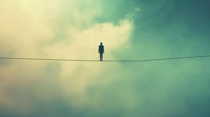 loneliness person on the rope