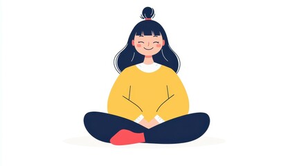 A striking cartoon illustration depicts a lone woman, her vibrant colors standing out against a minimalist backdrop.