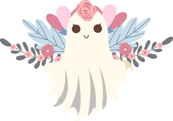 Floral Cute Ghost