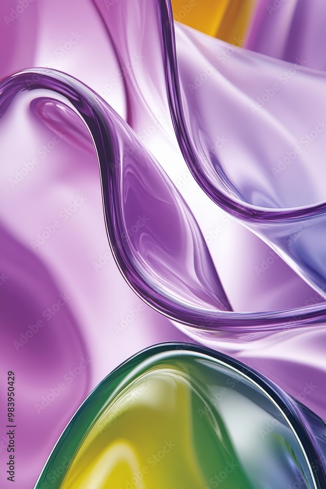 Poster colorful abstract fluid shapes create a mesmerizing display of waves and curves in vibrant hues and 