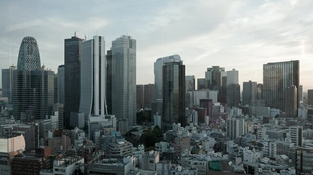 Tokyo Scene : Panoramic View of Cyber ​​City Skyscrapers  |  Shinjuku, Tokyo, Japan