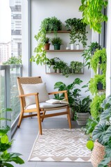 Naklejka premium A charming outdoor balcony transformed into a cozy oasis