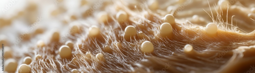 Poster close-up view of textured surface showcasing unique patterns and organic shapes, creating a fascinat