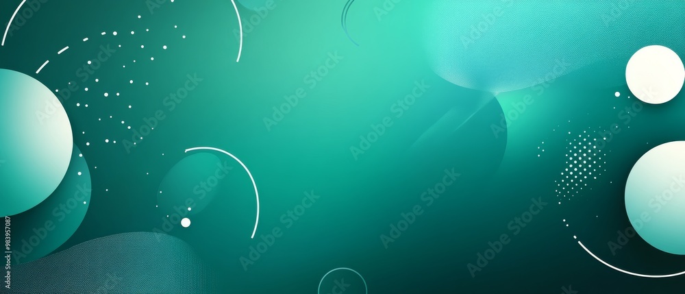 Poster abstract design featuring circular shapes and gradients in a soothing teal color scheme, perfect for