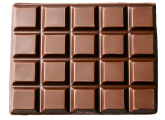 Fototapeta premium Square chocolate bar, isolated on transparent background.