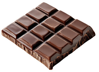 Obraz premium Dark chocolate piece with rough edges, isolated on transparent background.