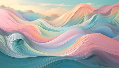Obraz premium Soft pastel waves creating a calming rhythm