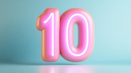 Vibrant Glowing 10th Anniversary Number Symbol