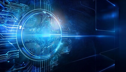 Obraz premium Abstract Digital Circuitry Pattern with Glowing Lines