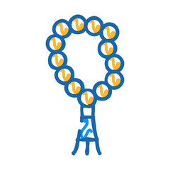 beads religion doodle icon sketch vector. beads religion sign. isolated symbol illustration