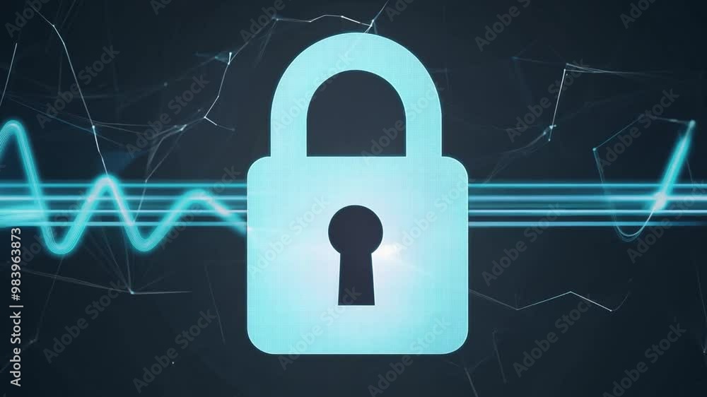 Aufkleber a digital padlock design is displayed against a dark background, symbolizing essential online securi