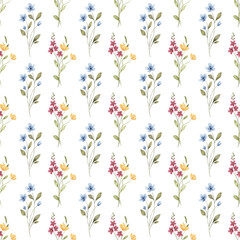 Seamless background, watercolor floral pattern. Repeat fabric wallpaper print texture. Perfectly for wrapped paper, backdrop, wall art.