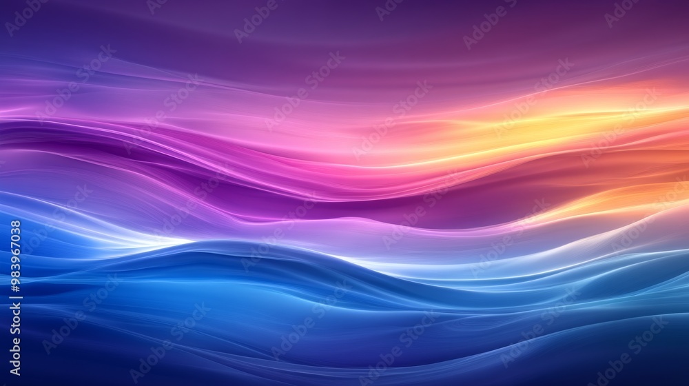 Poster colorful abstract waves of vibrant purples, blues, and reds create a mesmerizing visual effect in a 