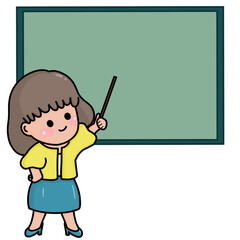 Teacher with chalkboard