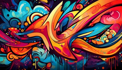 Graffiti-style and patterns in vibrant colors