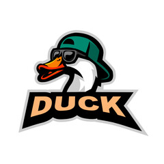 Cool Duck Mascot Logo