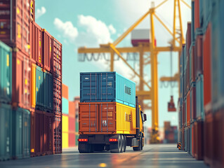 Container Truck at Shipping Port