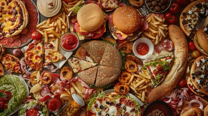 Food variety in a vibrant spread