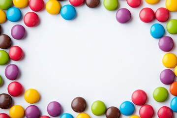 Fototapeta premium Colorful candies on a white background 
