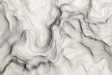 Fototapeta premium A flowing topographical map pattern with various contour lines in shades of gray