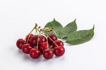 Ripe sweet juicy cherry heap