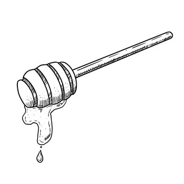 recommend clip art: Hand drawn honey spoon. Vector illustration