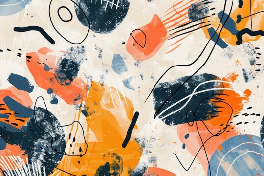 Splatter and paint textured background with abstract design elements.