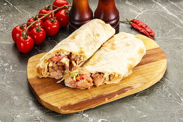Shawarma with grilled chicken meat