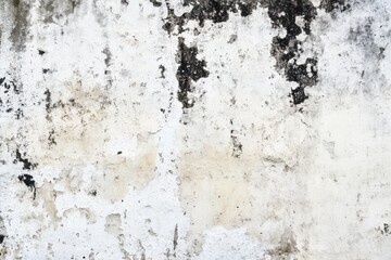 A gritty, grunge texture of a white wall with dark stains and uneven surface patterns