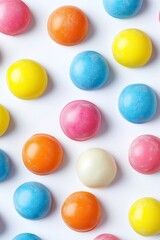 Colorful candies on a white background 