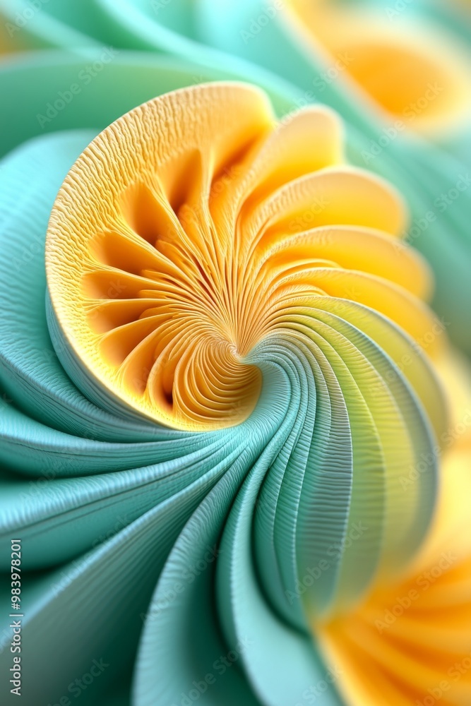 Aufkleber the piece features a dynamic arrangement of flowing curves and spirals, blending shades of blue and 
